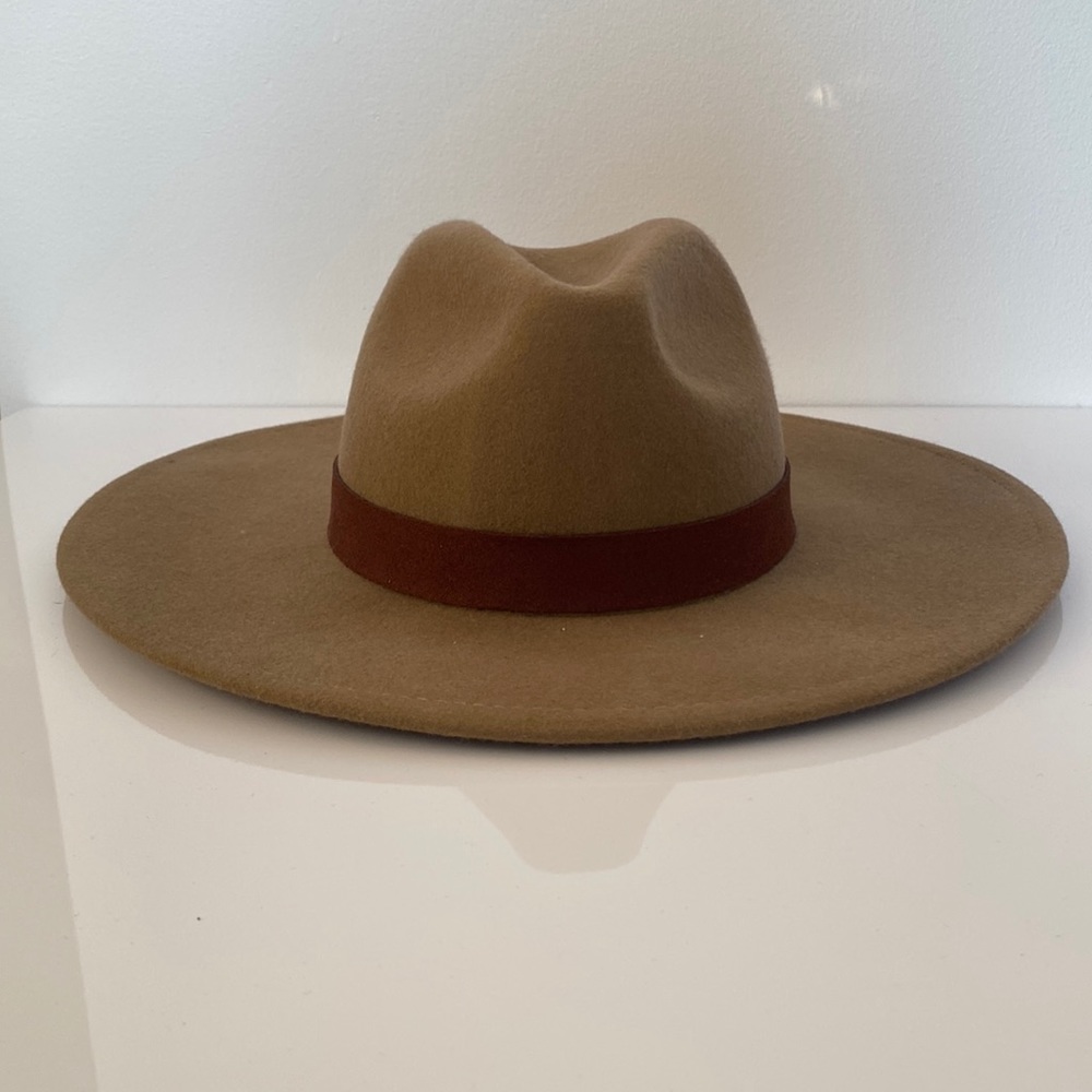 Free People Tan Wide-Brim Hat
